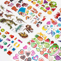 Autocollants 3D Gonflés — feuilles à thèmes (animaux, dinos, véhicules…), dès 3 ans