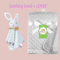 Couverture Minky Personnalisée & Doudou Lapin — cadeau de naissance