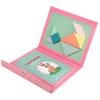 Tangram Magnétique en Bois — logique & créativité, format nomade