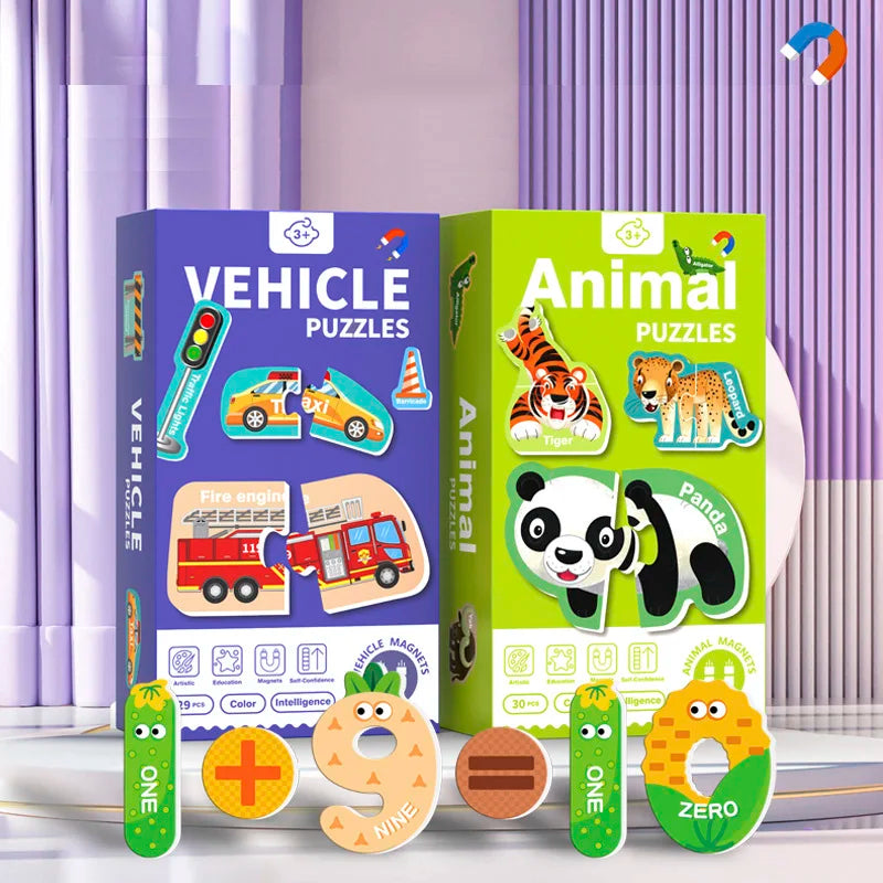 Puzzle Magnétique Lettres & Chiffres — apprendre en manipulant