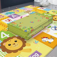 Tapis de Jeu Pliable Réversible 180×100 cm — sol doux & motifs éducatifs, dès la naissance