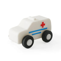 Petites Voitures d'Éveil Silicone & Bois — à mâchouiller et à rouler, dès 1 an