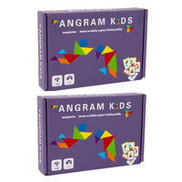Puzzle Tangram en Bois — coffret 7 pièces & cartes-modèles, dès 3 ans