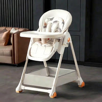 Chaise Haute Évolutive Pliable — inclinable, roulettes & grand plateau, dès 6 mois
