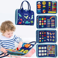 Planche d'Activités Montessori 9-en-1 — cartable feutre nomade, dès 3 ans