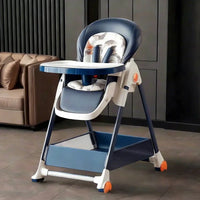 Chaise Haute Évolutive Pliable — inclinable, roulettes & grand plateau, dès 6 mois