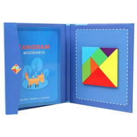 Tangram Magnétique en Bois — logique & créativité, format nomade