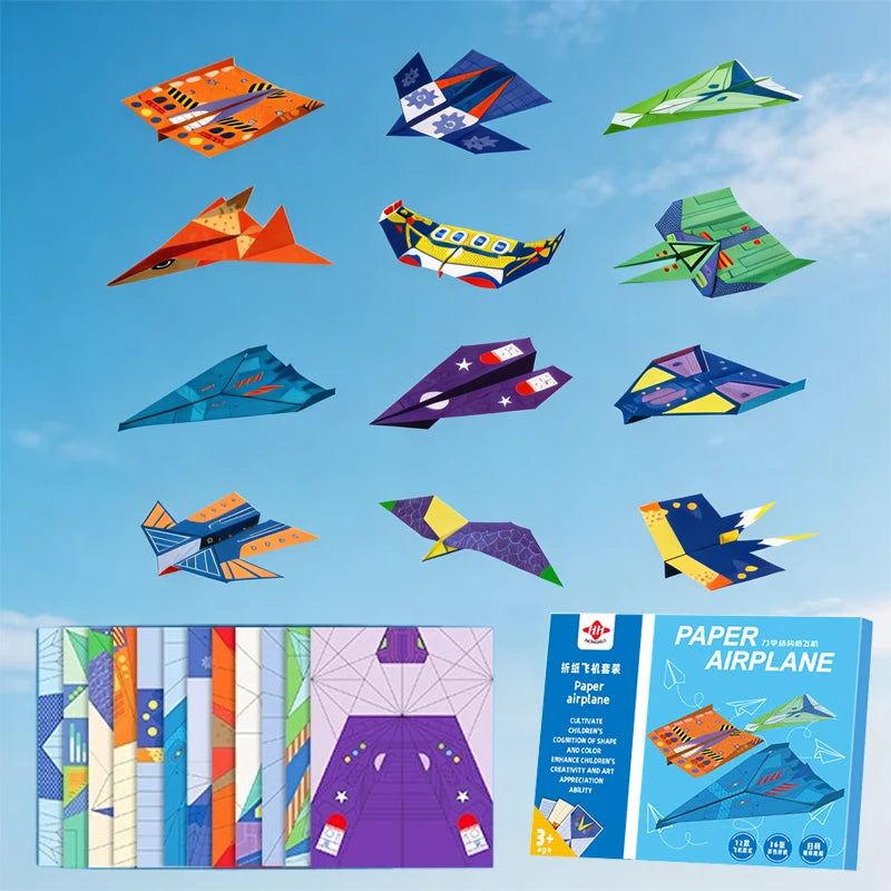 Kit Origami Avions en Papier — 36 feuilles pré-imprimées, dès 6 ans