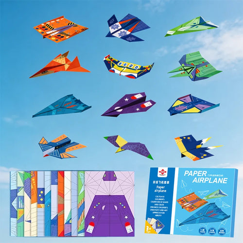 Kit Origami Avions en Papier — 36 feuilles pré-imprimées, dès 6 ans