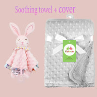 Couverture Minky Personnalisée & Doudou Lapin — cadeau de naissance