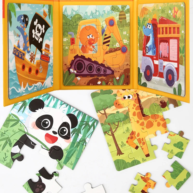 Livre-Puzzle Magnétique « Animaux » — jeu silencieux dès 3 ans