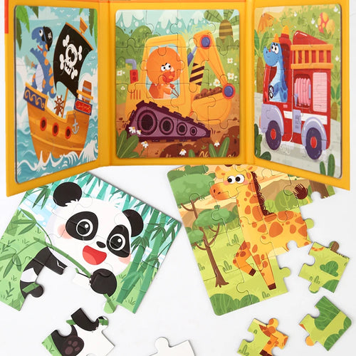Livre-Puzzle Magnétique « Animaux » — jeu silencieux dès 3 ans
