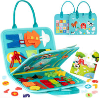 Planche d'Activités Montessori 9-en-1 — cartable feutre nomade, dès 3 ans