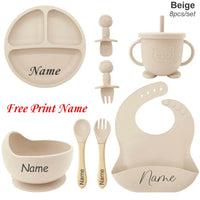 Ensemble Repas Bébé Personnalisé — prénom gravé, silicone sans BPA, cadeau de naissance