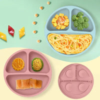 Ensemble Repas Bébé en Silicone — bol ventouse, assiette, tasse & couverts, dès 6 mois