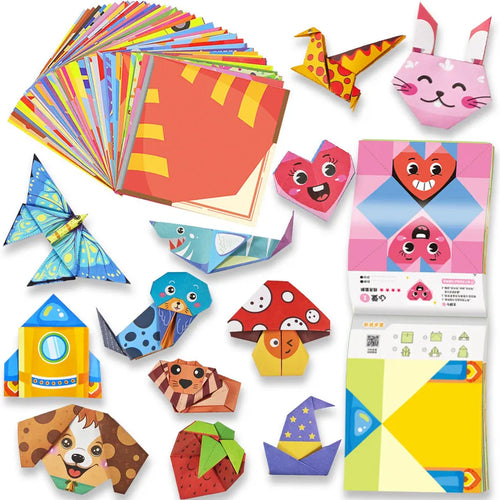 Kit Origami 60 Projets — livret 4 niveaux & tuto vidéo, dès 4 ans