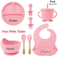 Ensemble Repas Bébé Personnalisé — prénom gravé, silicone sans BPA, cadeau de naissance