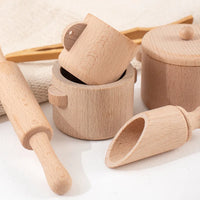 Dinette Sensorielle en Bois Montessori — jeu d'imitation & transvasement, dès 3 ans
