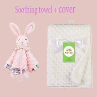 Couverture Minky Personnalisée & Doudou Lapin — cadeau de naissance