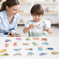 Jeu de Pêche Magnétique en Bois — attrape les poissons, dès 3 ans