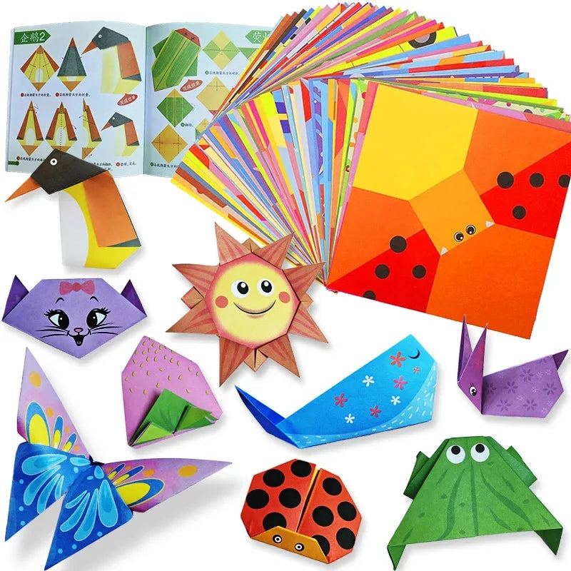Kit Origami Enfant — papiers imprimés & guide illustré, dès 6 ans