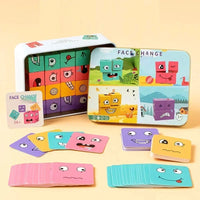 Jeu des Émotions « Face Change » — cubes en bois & cloche, dès 3 ans