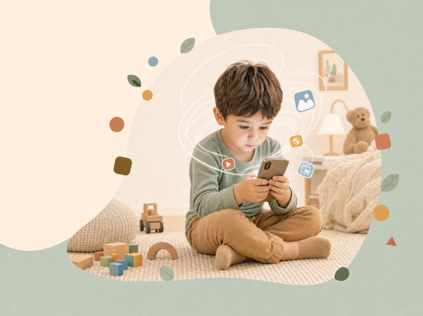 Un enfant absorbé par un écran de smartphone — MiniMondes